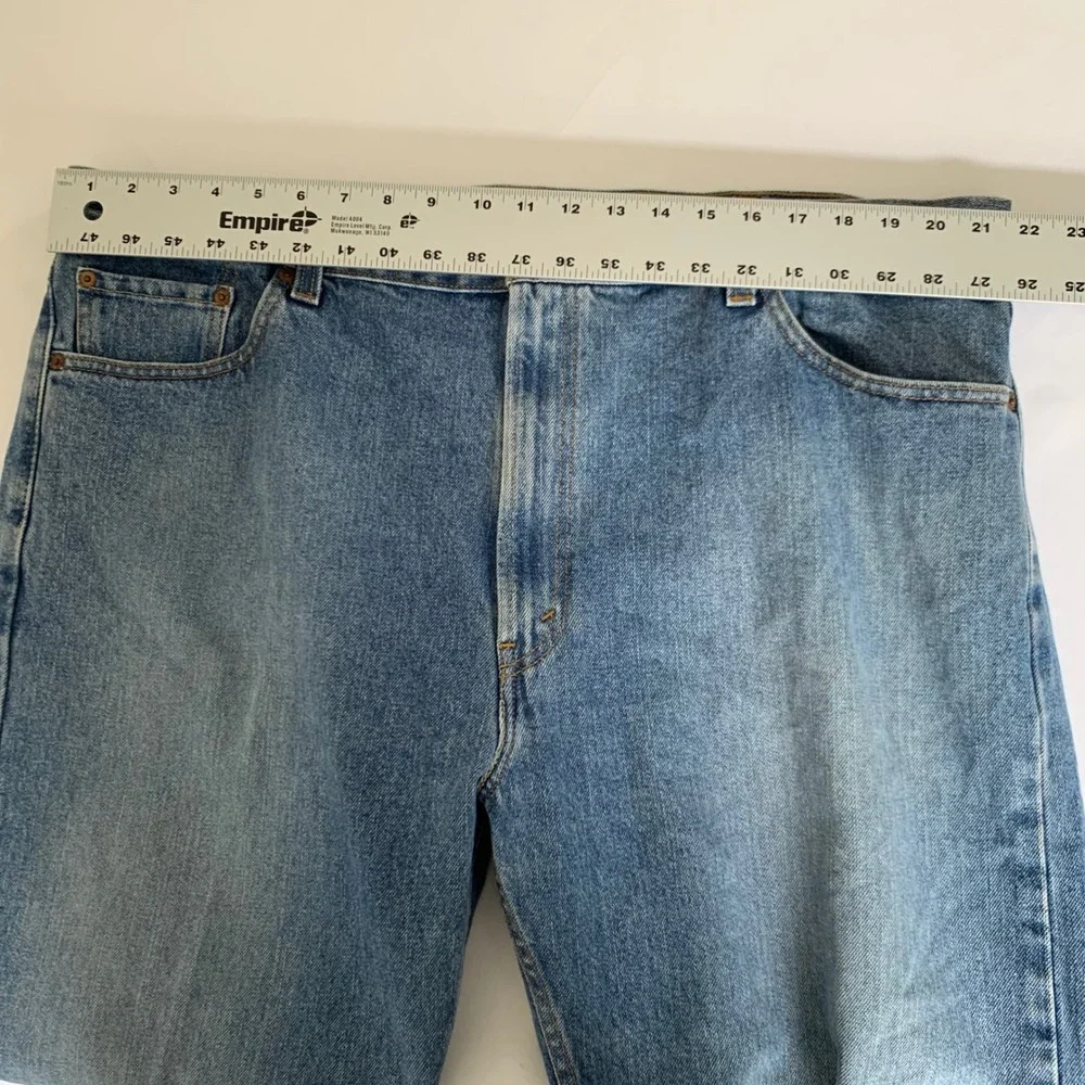 Levis 505 Regular Fit Jeans Men 44x30 Blue Medium Wash Straight Leg Denim Cotton